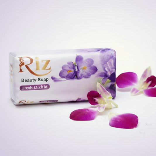 Riz fresh orchid beauty soap bar with flower scent for soft glowing skin