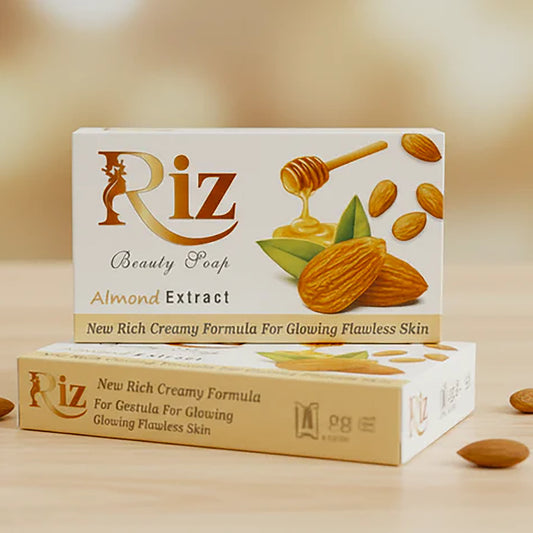 Riz almond extract beauty soap bar with creamy formula for soft clear skin