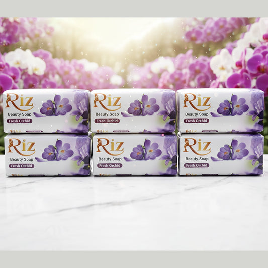Riz orchid beauty soap bars for soft fresh bright skin.
