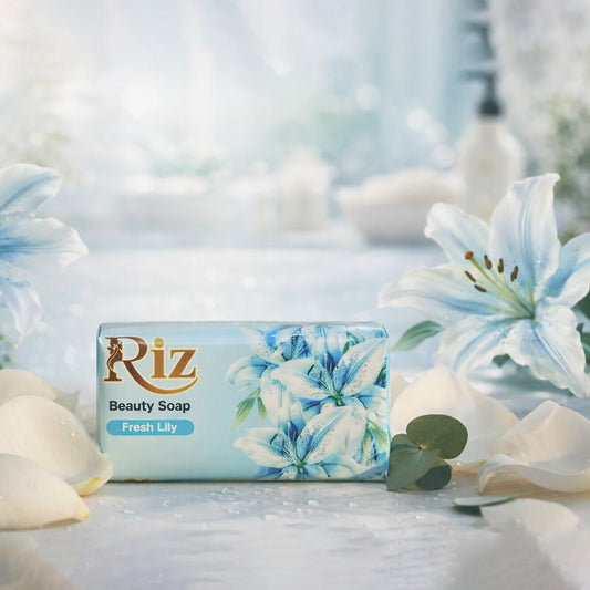 Riz fresh lily beauty soap bar with floral scent for soft smooth skin care