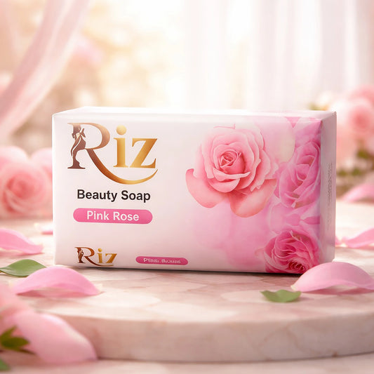 Riz pink rose beauty soap bar for soft skin care glow wash fresh
