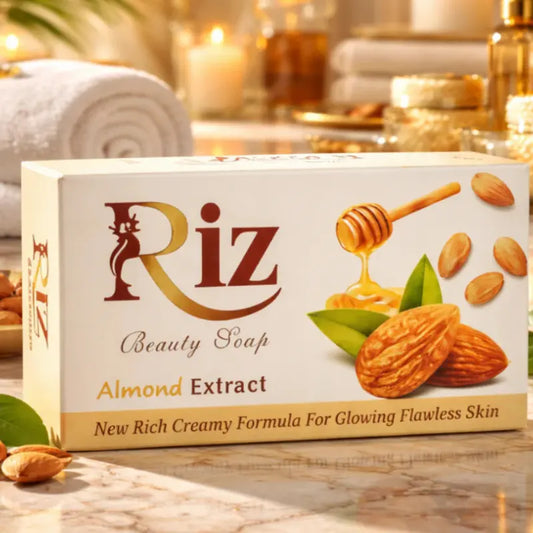 Riz Almond Extract beauty soap for soft glowing skin with honey and almond care best beauty soap for dry skin in Pakistan