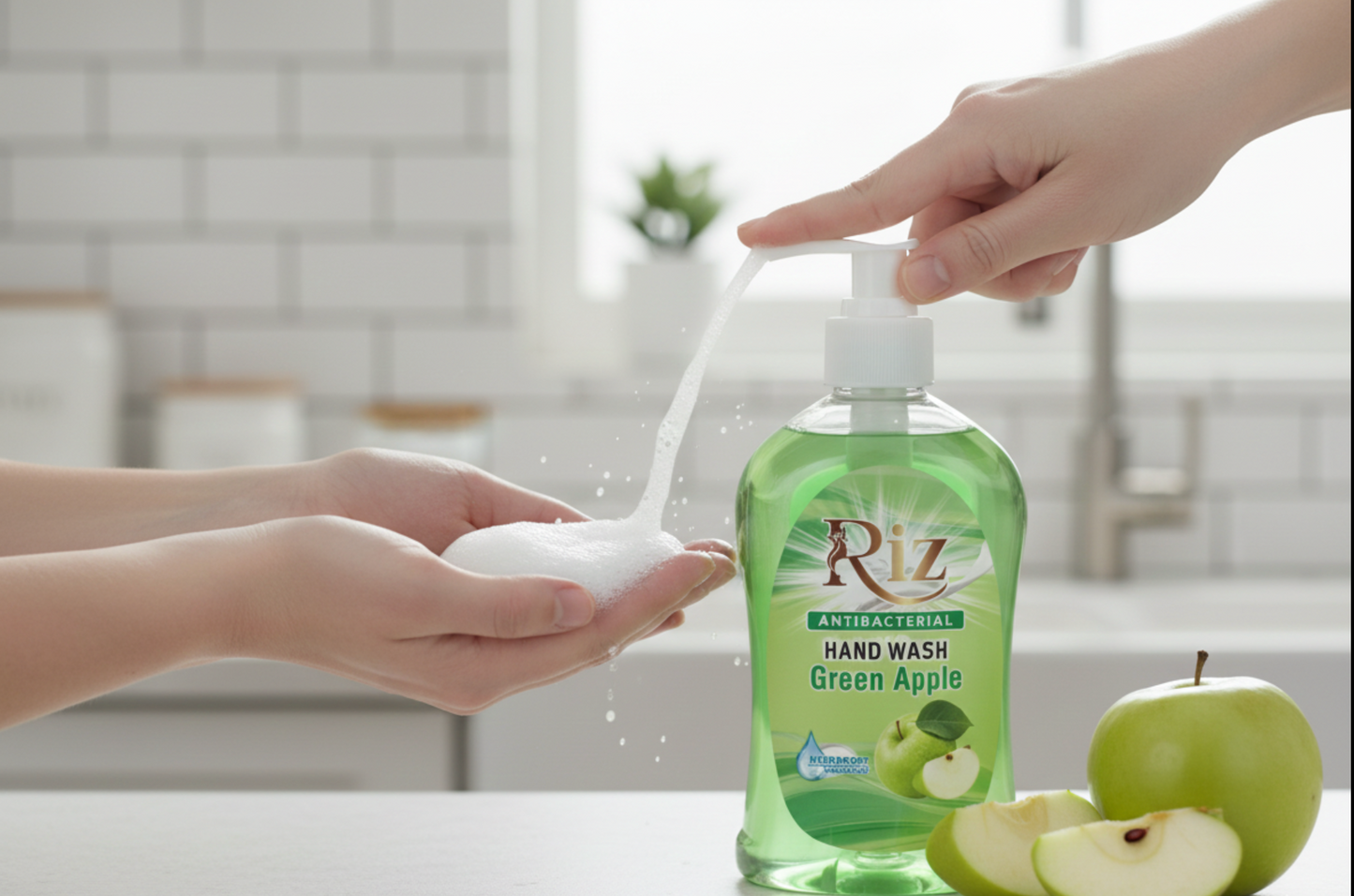 Antibacterial Green Apple Hand Wash – 99.9% Germ Protection with Moisturizing Care